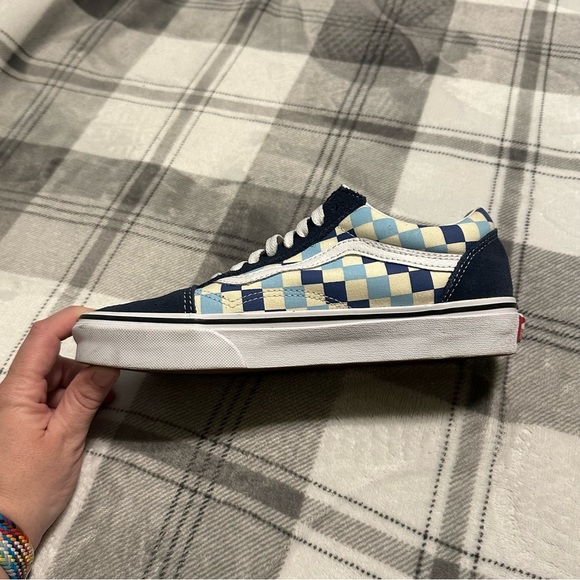 Vans Old Skool Suede/Canvas Navy w/ Blue & Ivory Checkered - Picture 5 of 10